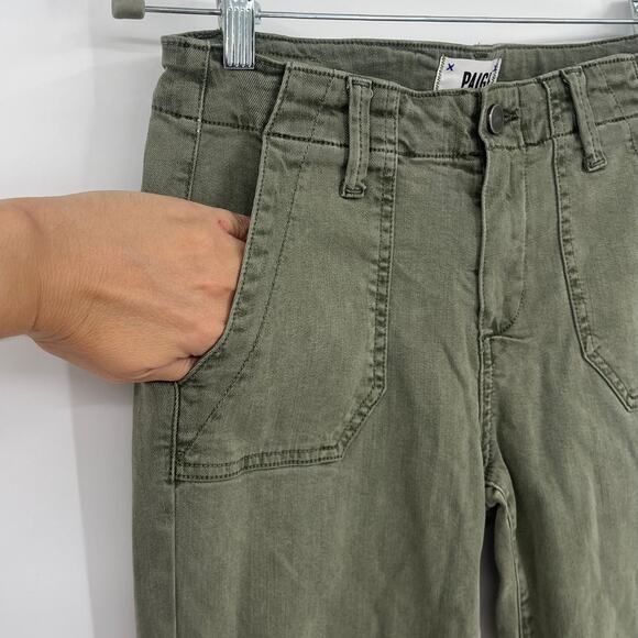 Paige Utility Joggers Womens Pants Sz 26 Olive Quiet Luxury Minimalist Ankle Zip - Picture 5 of 11
